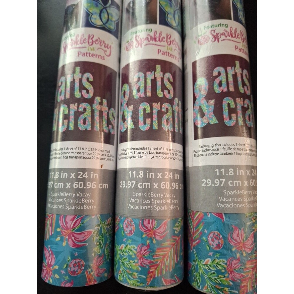 3 Siser Easypatterns HTV Heat Transfer Vinyl SparkelBerry Vacay Patterns NEW